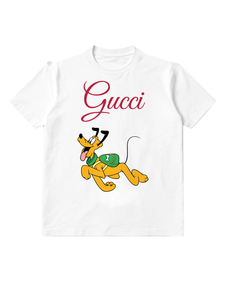 White Running Dog Green Sweater Graphic T-Shirt - front product view