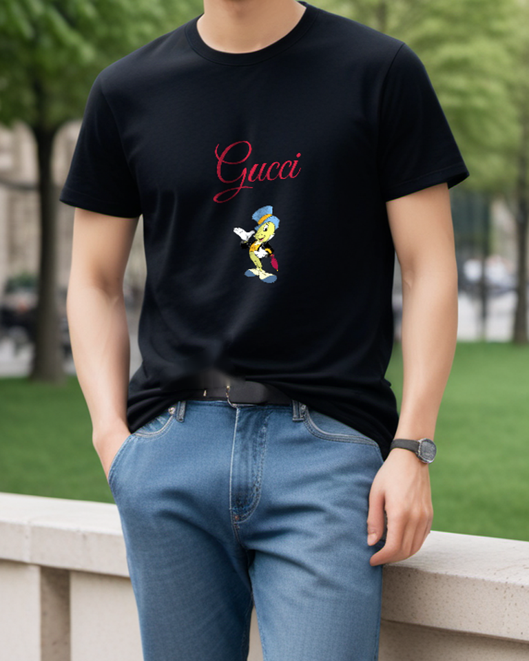 Black Top Hat Cricket Graphic T-Shirt - styled view 2