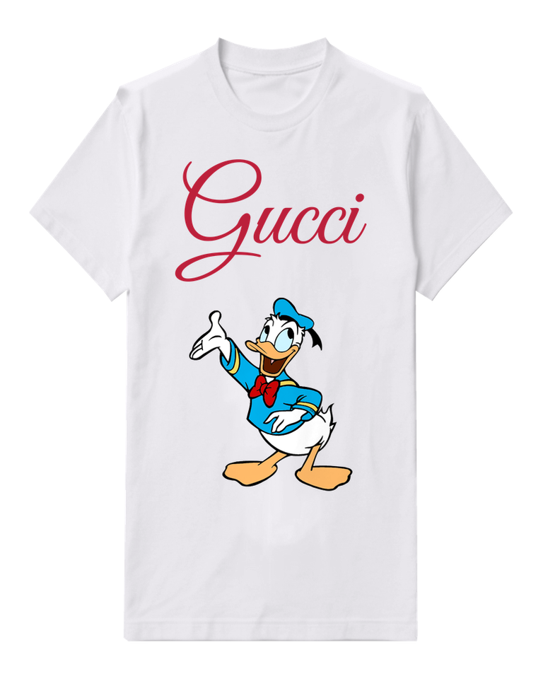 White Donald Duck Waving Hand Graphic T-Shirt - front product view