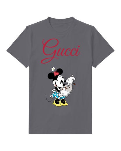 Charcoal Gray Minnie Mouse Stirring Bowl Graphic T-Shirt - front product view