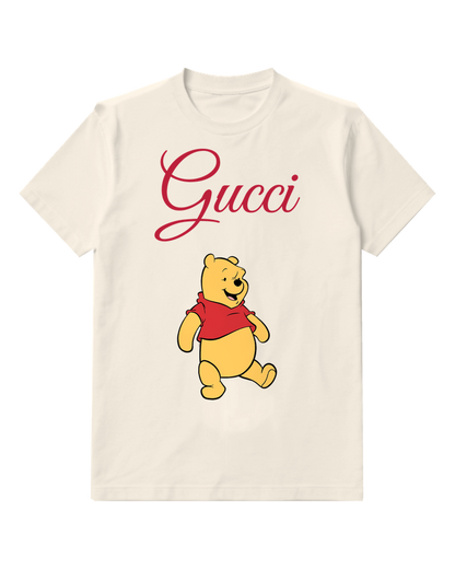 Ivory Winnie The Pooh Walking Forward Graphic T-Shirt - front product view