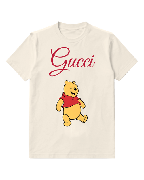 Ivory Winnie The Pooh Walking Forward Graphic T-Shirt - front product view