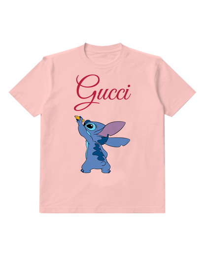 Blush Pink Stitch Drawing With Pencil Raised Graphic T-Shirt - front product view