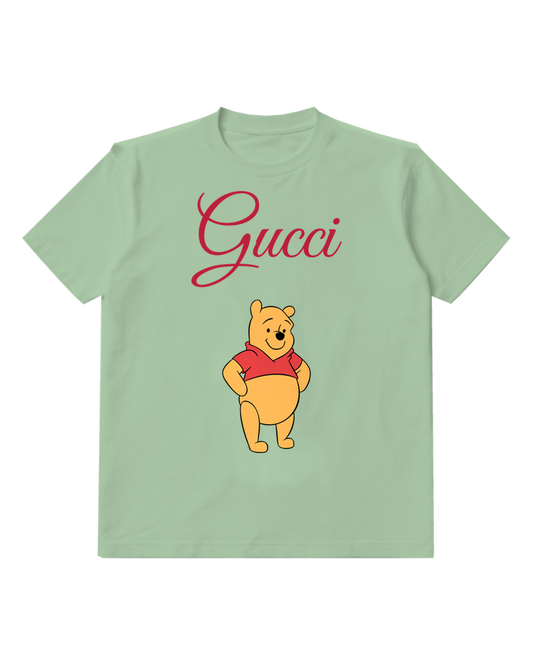 Sage Green Hands On Hips Bear Graphic T-Shirt - front product view