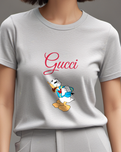 Light Gray Donald Duck Excited Fist Raised Graphic T-Shirt - model wearing view