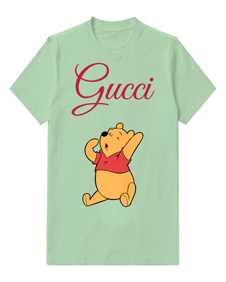 Sage Green Seated Bear Open Paws Graphic T-Shirt - front product view