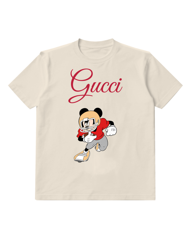Ivory Mickey Mouse Football Player Running Graphic T-Shirt - front product view