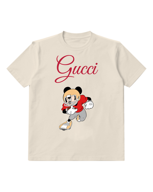Ivory Mickey Mouse Football Player Running Graphic T-Shirt - front product view