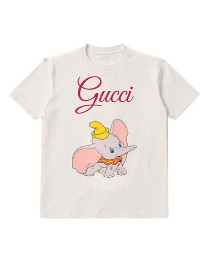 White Cute Elephant In Playful Stance Graphic T-Shirt - front product view