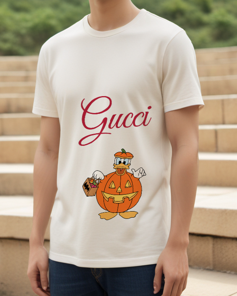 Ivory Pumpkin Costume Duck Graphic T-Shirt - styled view 4