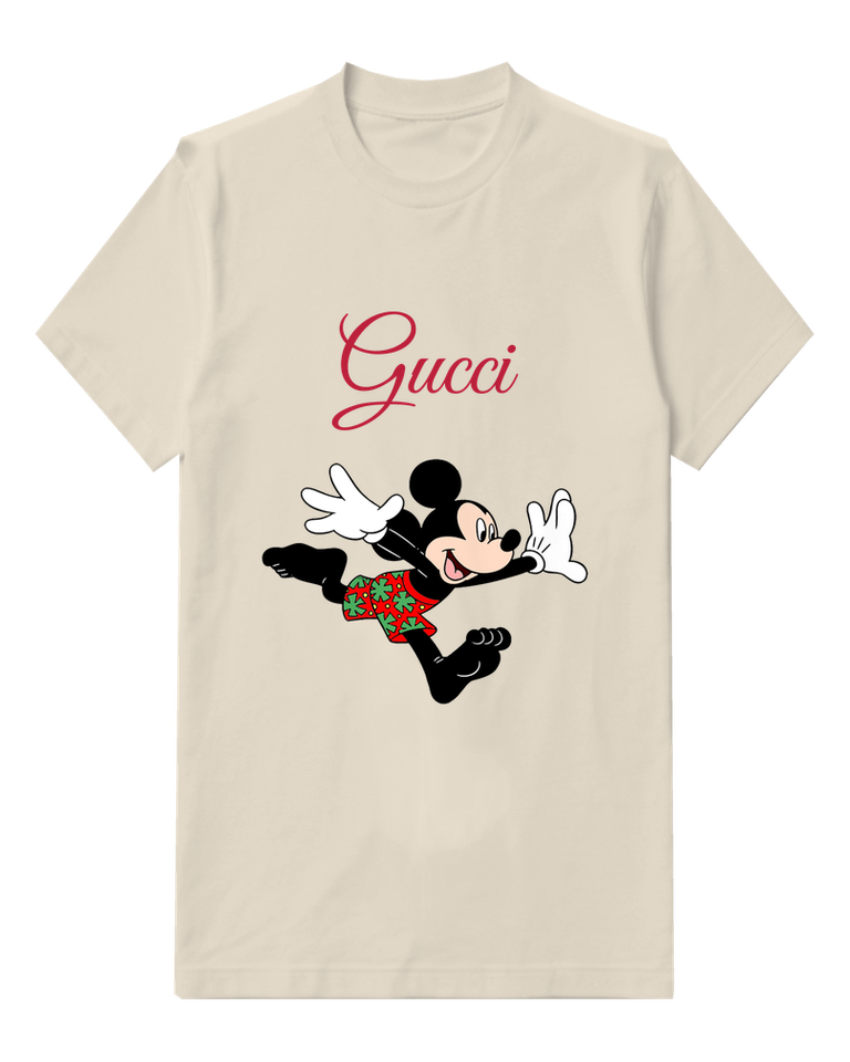 Ivory Mouse Tropical Green Shorts Graphic T-Shirt - front product view