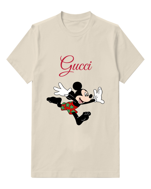 Ivory Mouse Tropical Green Shorts Graphic T-Shirt - front product view