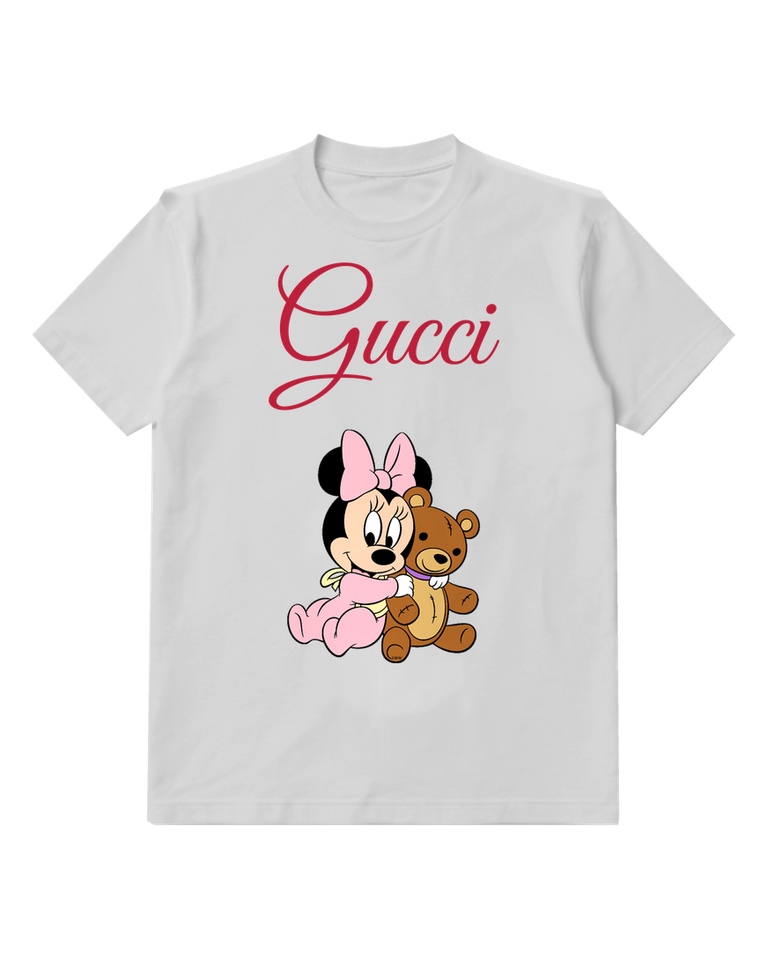 Light Gray Baby Bow Mouse Teddy Graphic T-Shirt - front product view
