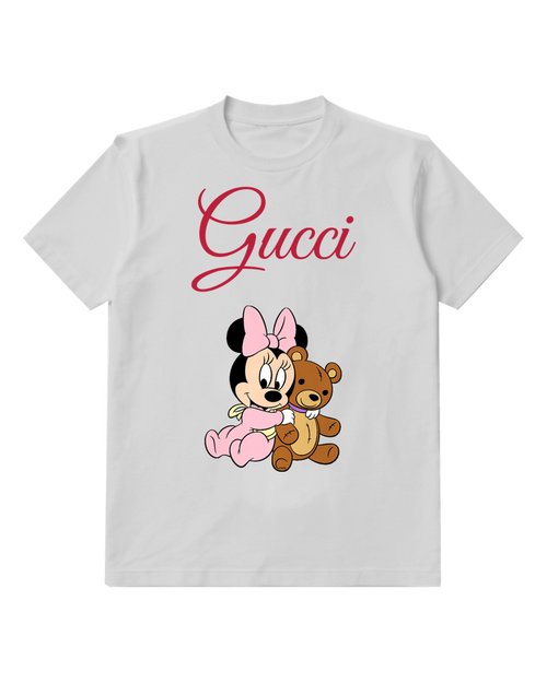 Light Gray Baby Bow Mouse Teddy Graphic T-Shirt - front product view