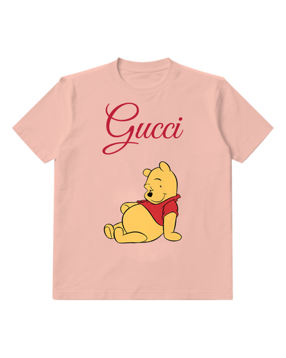 Blush Pink Winnie The Pooh Sitting Relaxed Graphic T-Shirt - front product view