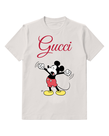 Light Gray Mickey Mouse Yawning Widely Graphic T-Shirt - front product view