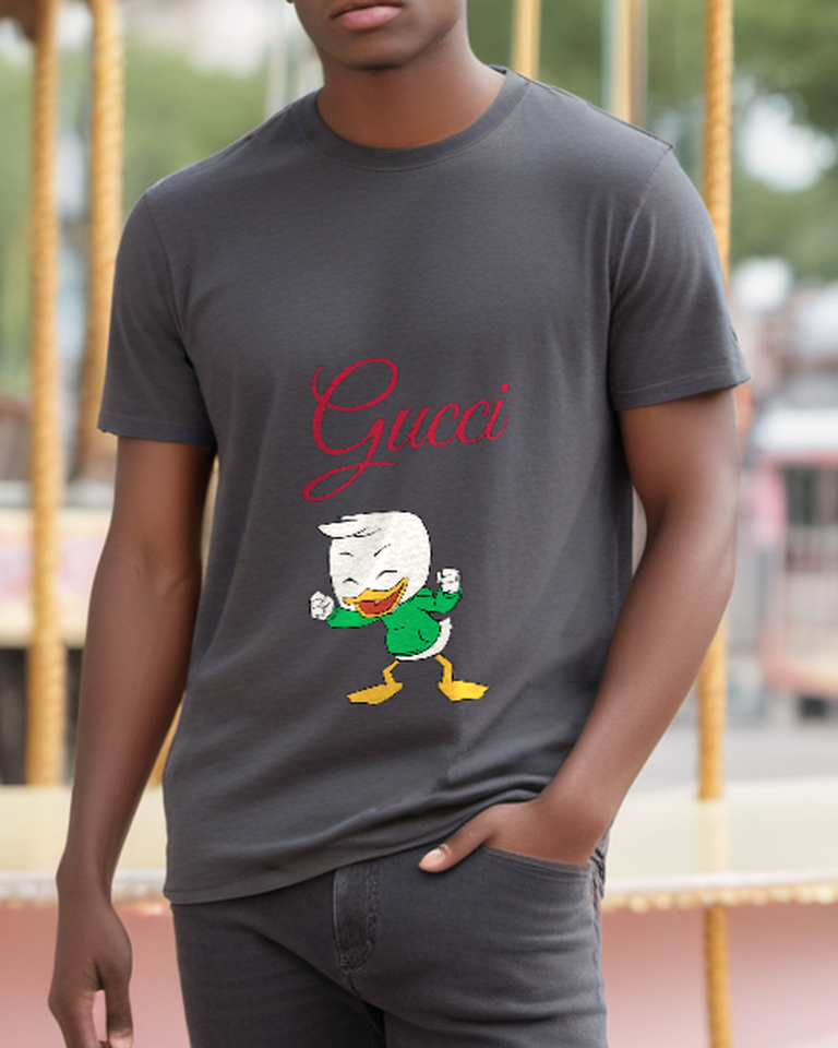 Charcoal Green Shirt Duck Graphic T-Shirt - styled view 2