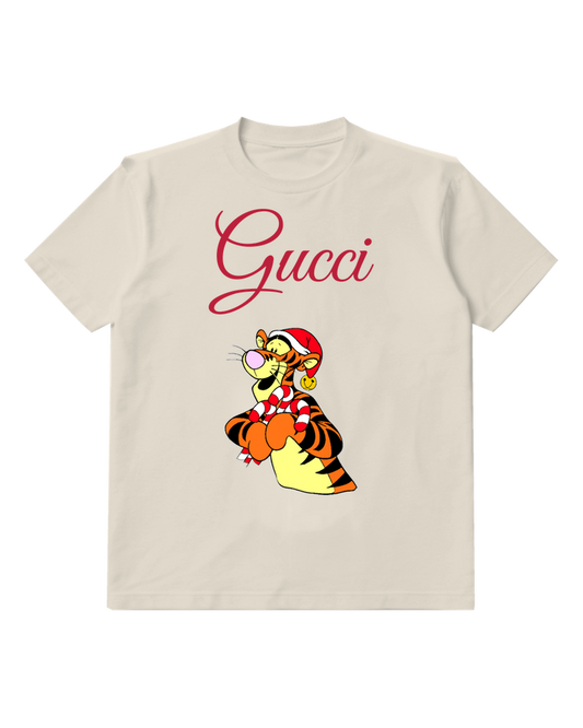Ivory Tigger In Festive Pose Holding Candy Graphic T-Shirt - front product view