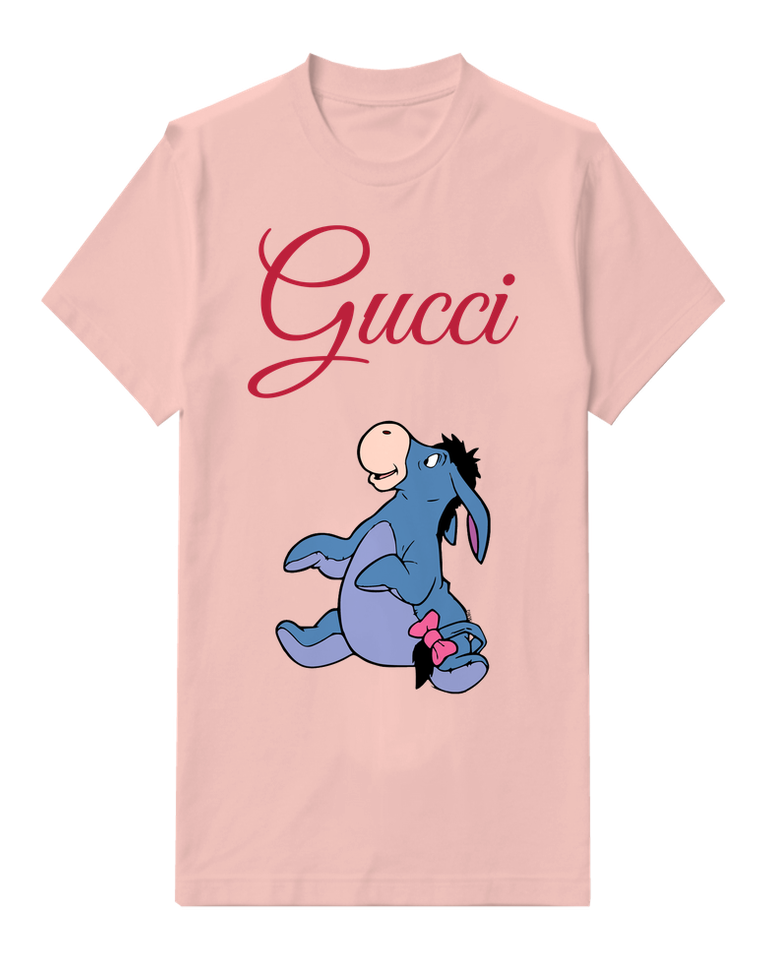 Blush Pink Walking Donkey Pink Bow Graphic T-Shirt - front product view