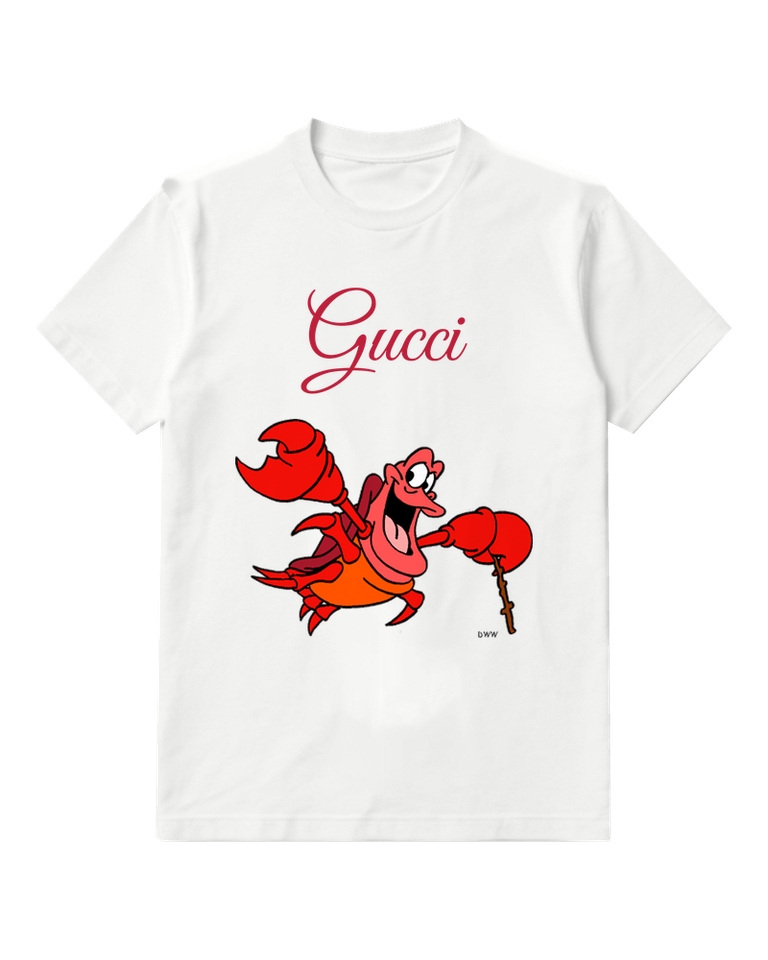 White Raised Claw Red Crab Graphic T-Shirt - front product view