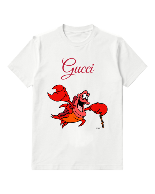 White Raised Claw Red Crab Graphic T-Shirt - front product view