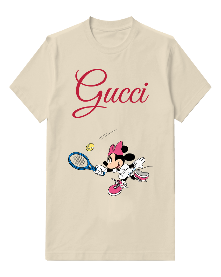 Ivory Minnie Mouse Tennis Swing Crew Neck Graphic T-Shirt - front product view