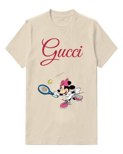 Ivory Minnie Mouse Tennis Swing Crew Neck Graphic T-Shirt - front product view