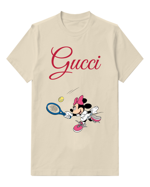Ivory Minnie Mouse Tennis Swing Crew Neck Graphic T-Shirt - front product view