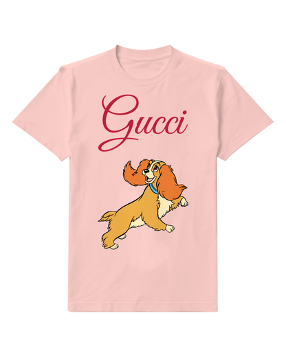 Blush Pink Lady Joyful Leap Floppy Ears Graphic T-Shirt - front product view