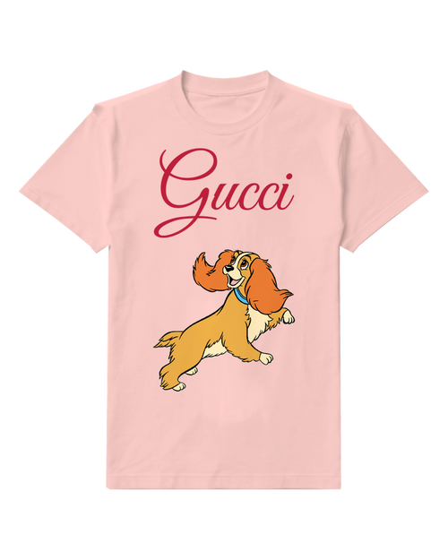 Blush Pink Lady Joyful Leap Floppy Ears Graphic T-Shirt - front product view