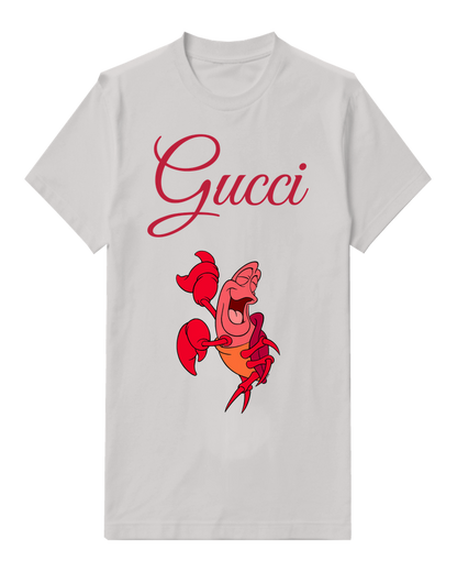 Light Gray Lobster Character Laughing Wildly Graphic T-Shirt - front product view