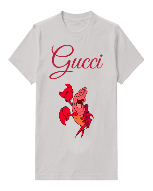 Light Gray Lobster Character Laughing Wildly Graphic T-Shirt - front product view