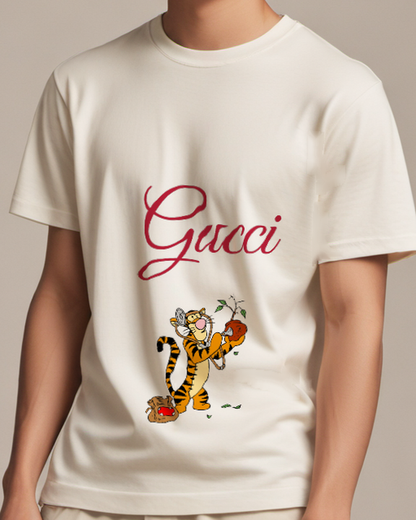 Ivory Tigger Doctor Holding Plant Graphic T-Shirt - model wearing view