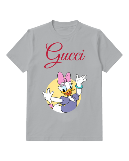 Light Gray Waving Bow Duck Graphic T-Shirt - front product view
