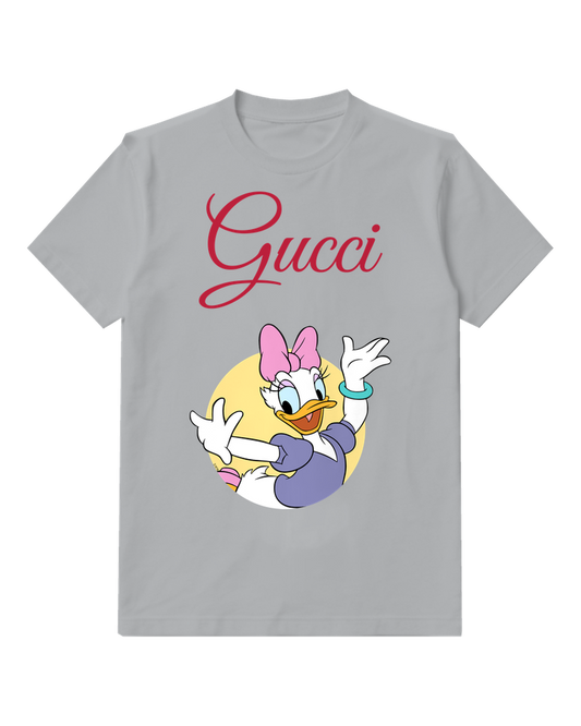 Light Gray Waving Bow Duck Graphic T-Shirt - front product view