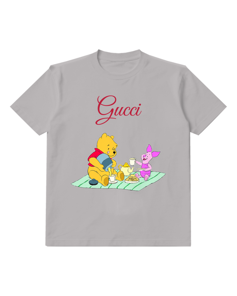 Gray Piglet Pours Liquid From Jug Graphic T-Shirt - front product view