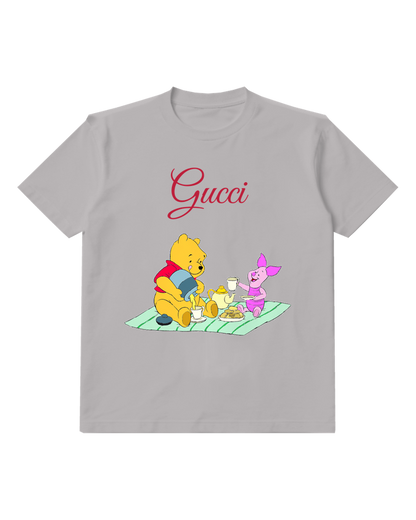 Gray Piglet Pours Liquid From Jug Graphic T-Shirt - front product view