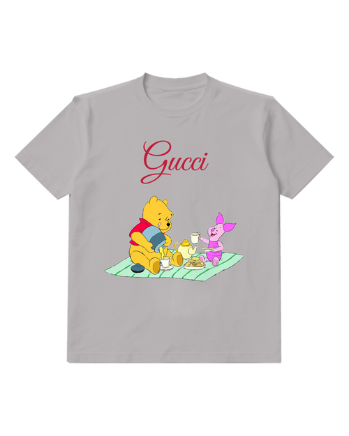 Gray Piglet Pours Liquid From Jug Graphic T-Shirt - front product view