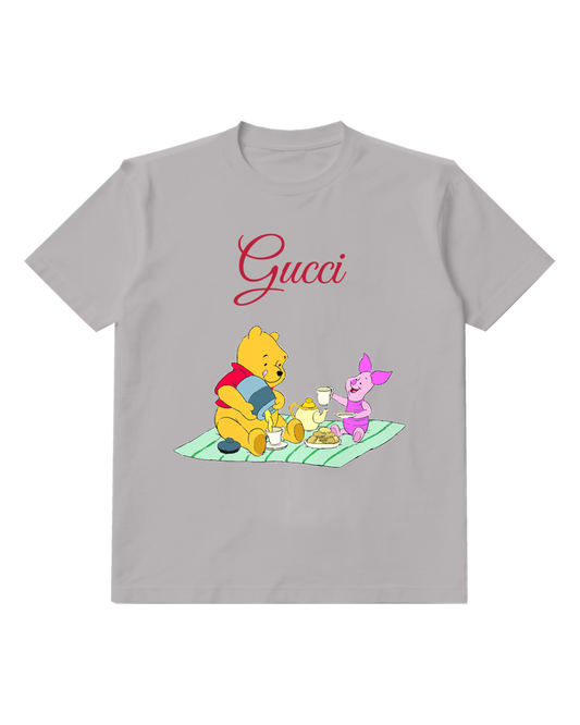 Gray Piglet Pours Liquid From Jug Graphic T-Shirt - front product view