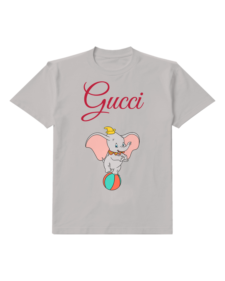 Light Gray Elephant Balancing On Ball Graphic T-Shirt - front product view