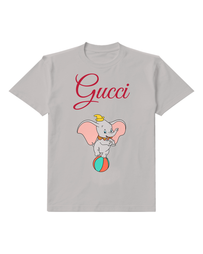 Light Gray Elephant Balancing On Ball Graphic T-Shirt - front product view