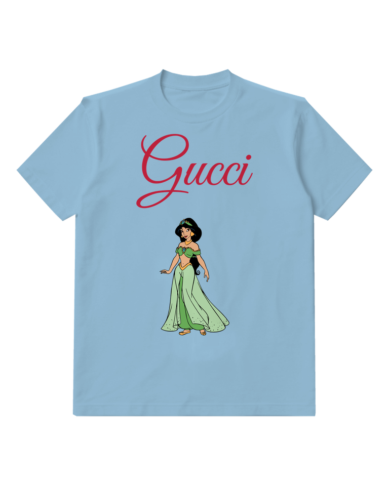 Sky Blue Princess In Flowing Gown Graphic T-Shirt - front product view