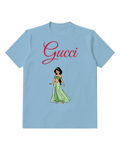 Sky Blue Princess In Flowing Gown Graphic T-Shirt - front product view