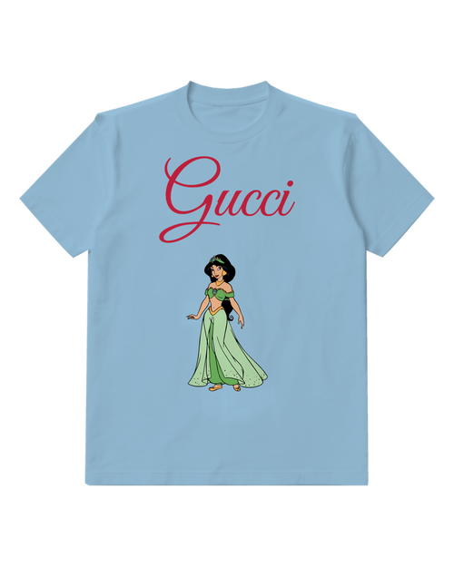 Sky Blue Princess In Flowing Gown Graphic T-Shirt - front product view