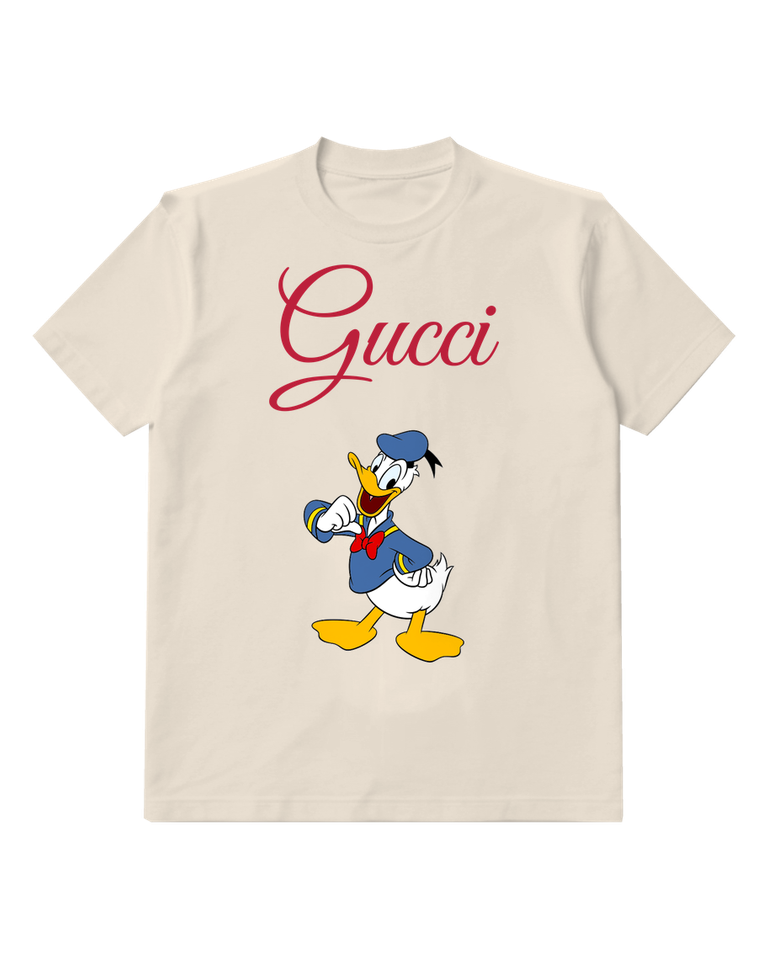 Ivory Donald Duck Pointing Forward Graphic T-Shirt - front product view