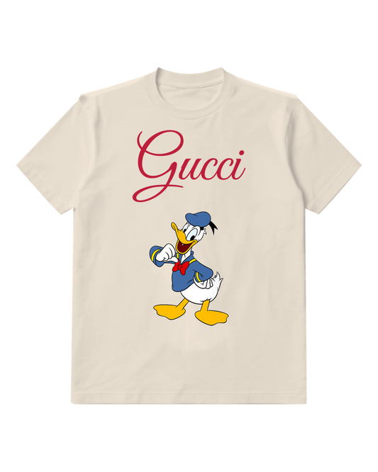 Ivory Donald Duck Pointing Forward Graphic T-Shirt - front product view