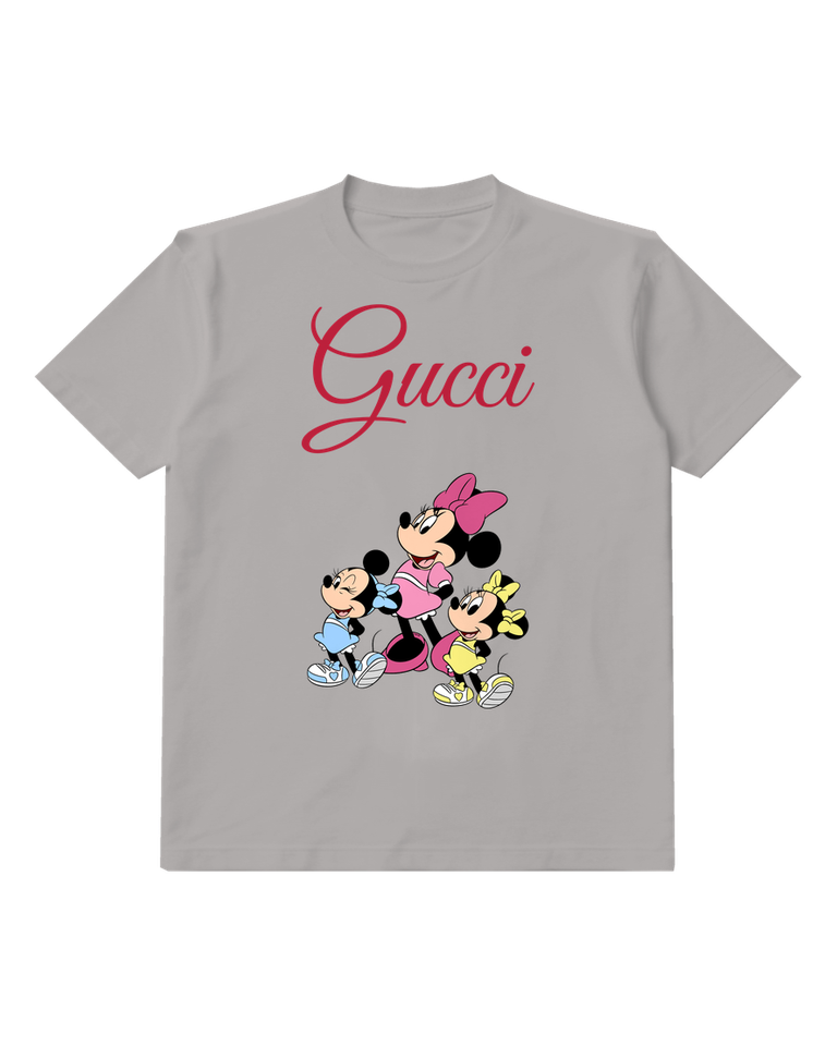 Gray Mouse Family Group Graphic T-Shirt - front product view