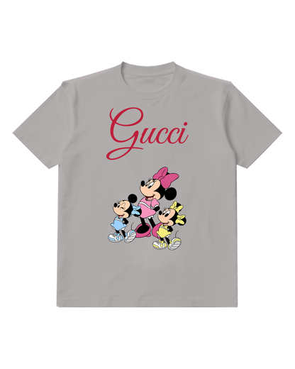 Gray Mouse Family Group Graphic T-Shirt - front product view