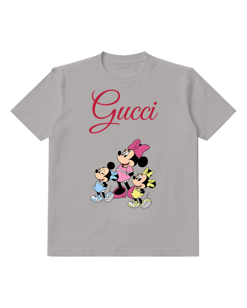 Gray Mouse Family Group Graphic T-Shirt - front product view