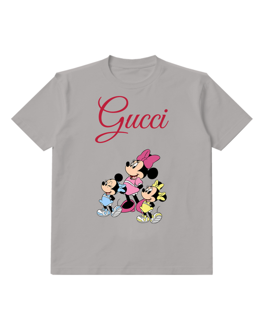 Gray Mouse Family Group Graphic T-Shirt - front product view
